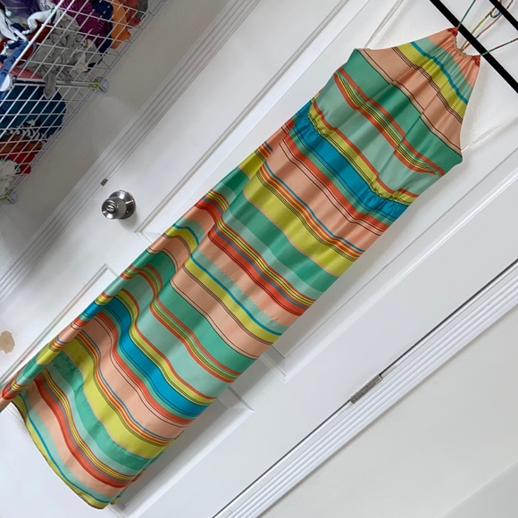 Ann Taylor halter maxi dress 0 blue bin - Picture 1 of 10